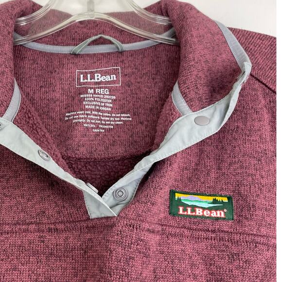 L.L. Bean Maroon Quarter Snap Pullover Sweater Misses Medium Reg - Picture 3 of 10